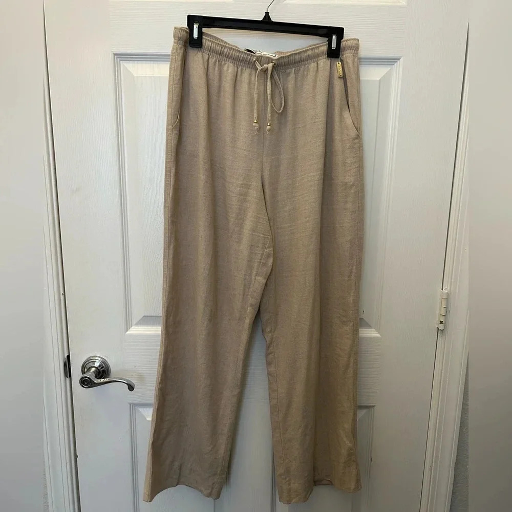 ST JOHN by Marie Gray wide leg linen pants small